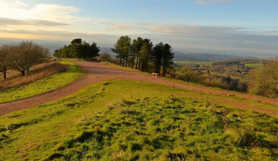 Photo from the top of the Clent Hills looking out towards the views of the surrounding areas
