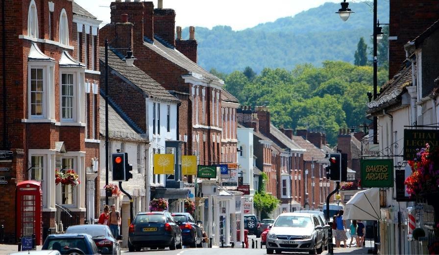 Photo of Pershore High Street on a summers day