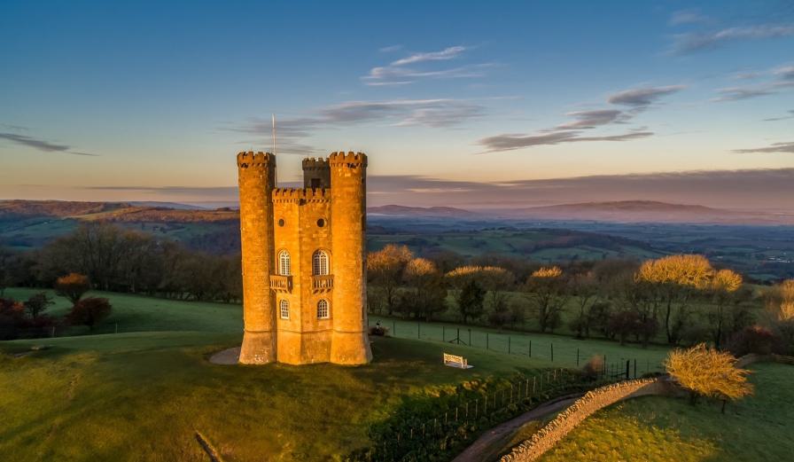 Photo of Broadway Tower during golden hour 2