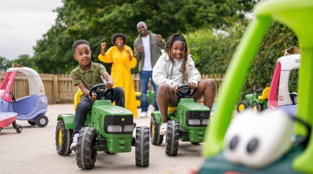 A family at Attwell Farm Park Worcestershire