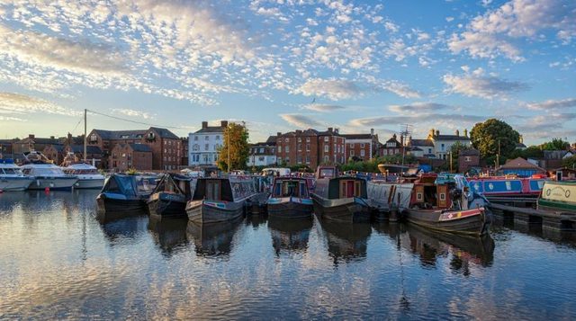 Photo of canal boat marina in Stourport