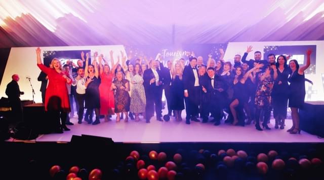 Photo of group of people on stage at Visit Worcestershire Tourism Awards