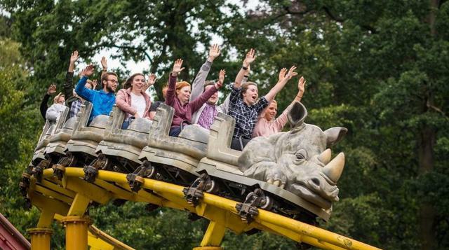 Photo of people enjoying a rollercoaster at West Midand Safari Park