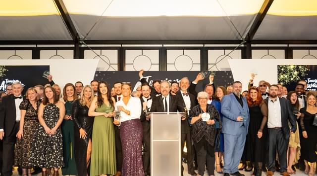 Tourism Winners on stage group photo