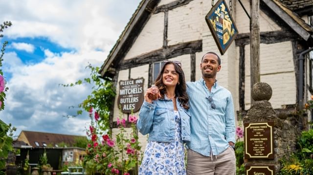 Visitors walking the grounds at The Fleece Inn Evesham