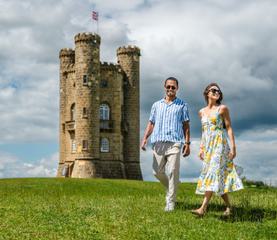 Visitors walking the grounds of Broadway Tower 1