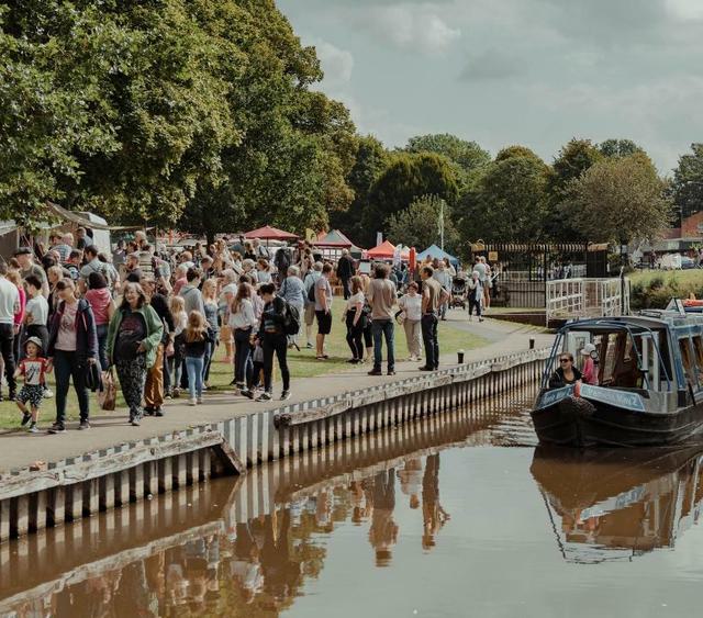 Photo of Salt Fest with canal boat going through Droitwich